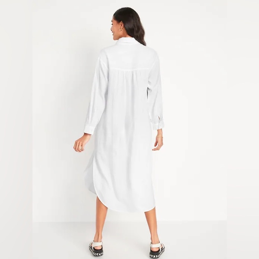 Gap white cotton poplin shirt dress - Picture 2 of 11